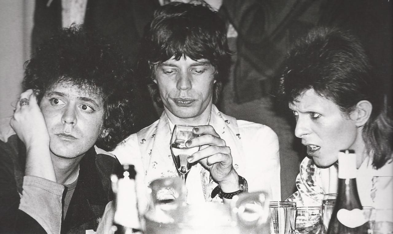 Mick Jagger juanto al músico y actor David Bowie.