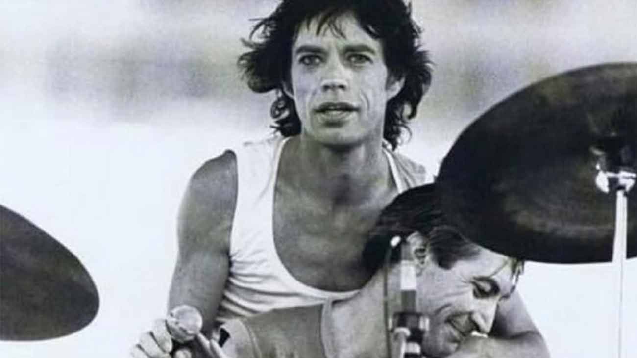 Mick Jagger junto al baterista de The Rolling Stones Charlie Watts.