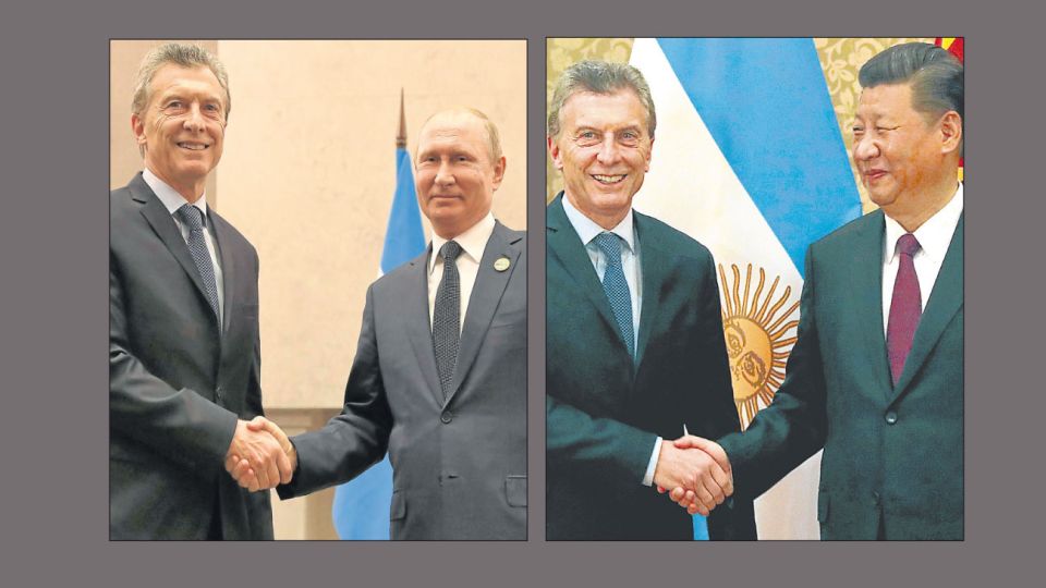ASIATICO. Macri, con Putin y Xi, en la cumbre de los Brics en Sudáfrica.