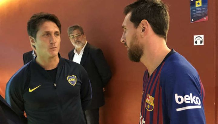Guillermo Barros Schelotto y Lionel Messi