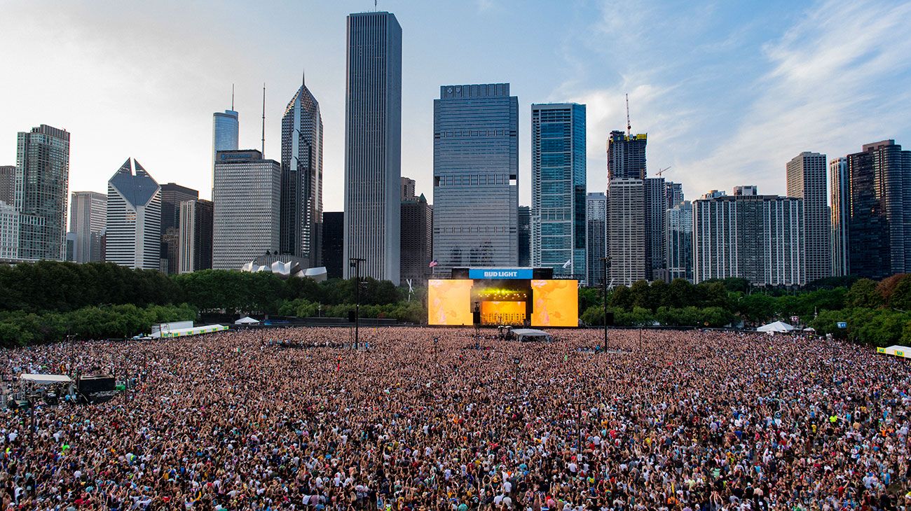 Vista aérea del Lollapalooza Chicago 2018