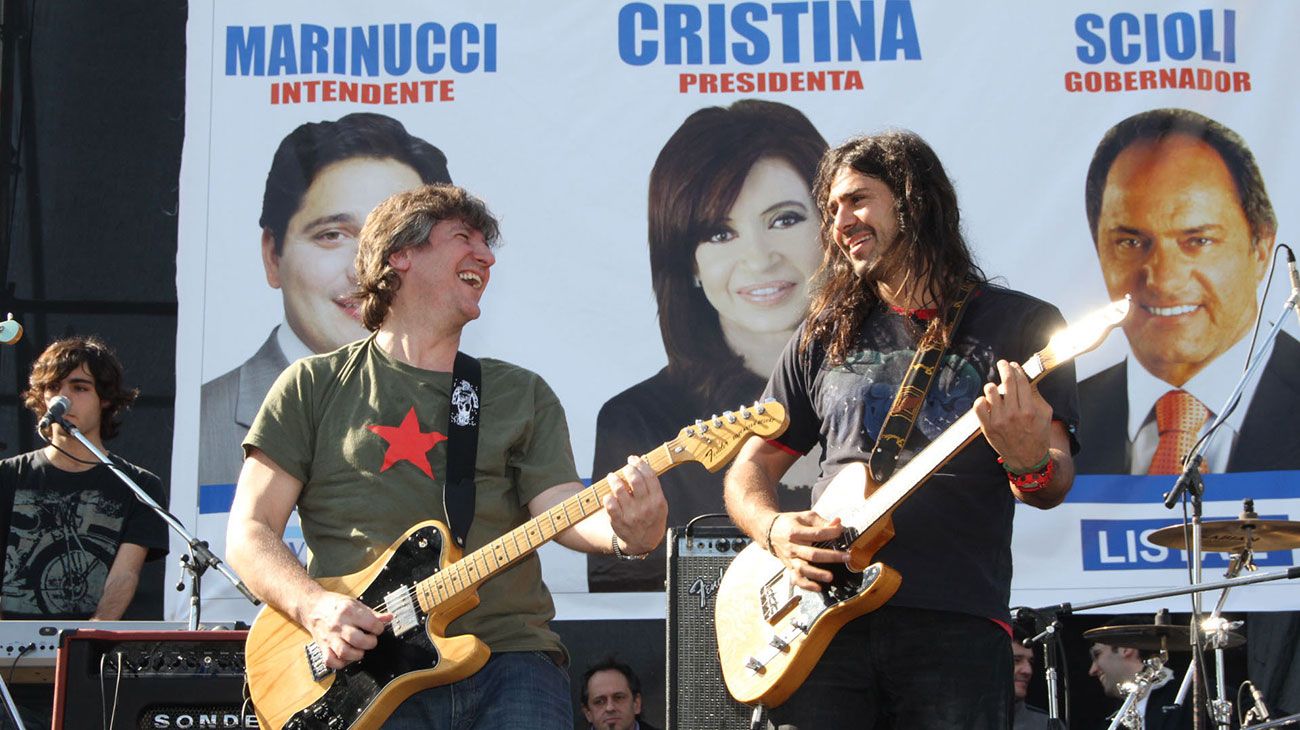 Amado Boudou junto a "La Mancha de Rolando".