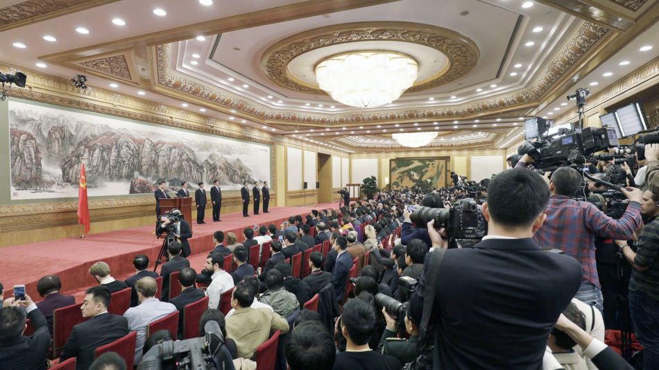 Chinese Communist Party's Politburo Standing Committee Meet the Press