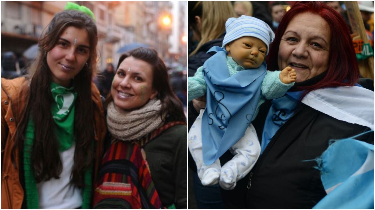 Debate por el aborto. Miles de personas se congregaron en la Plaza del Congreso a la espera de la votación.
