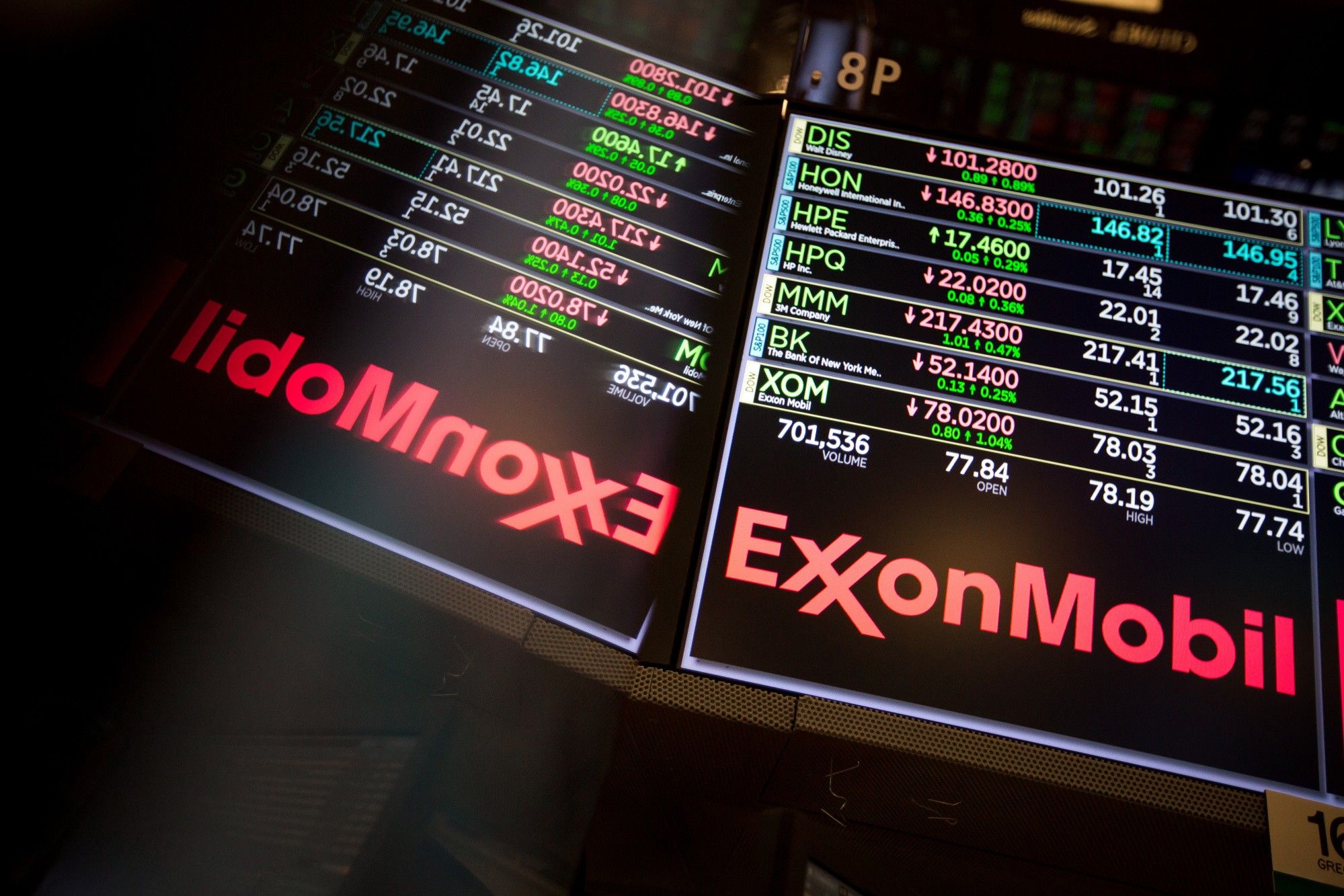 Trading On The Floor Of The NYSE As Stocks Drop While Investors Turn on Banks 