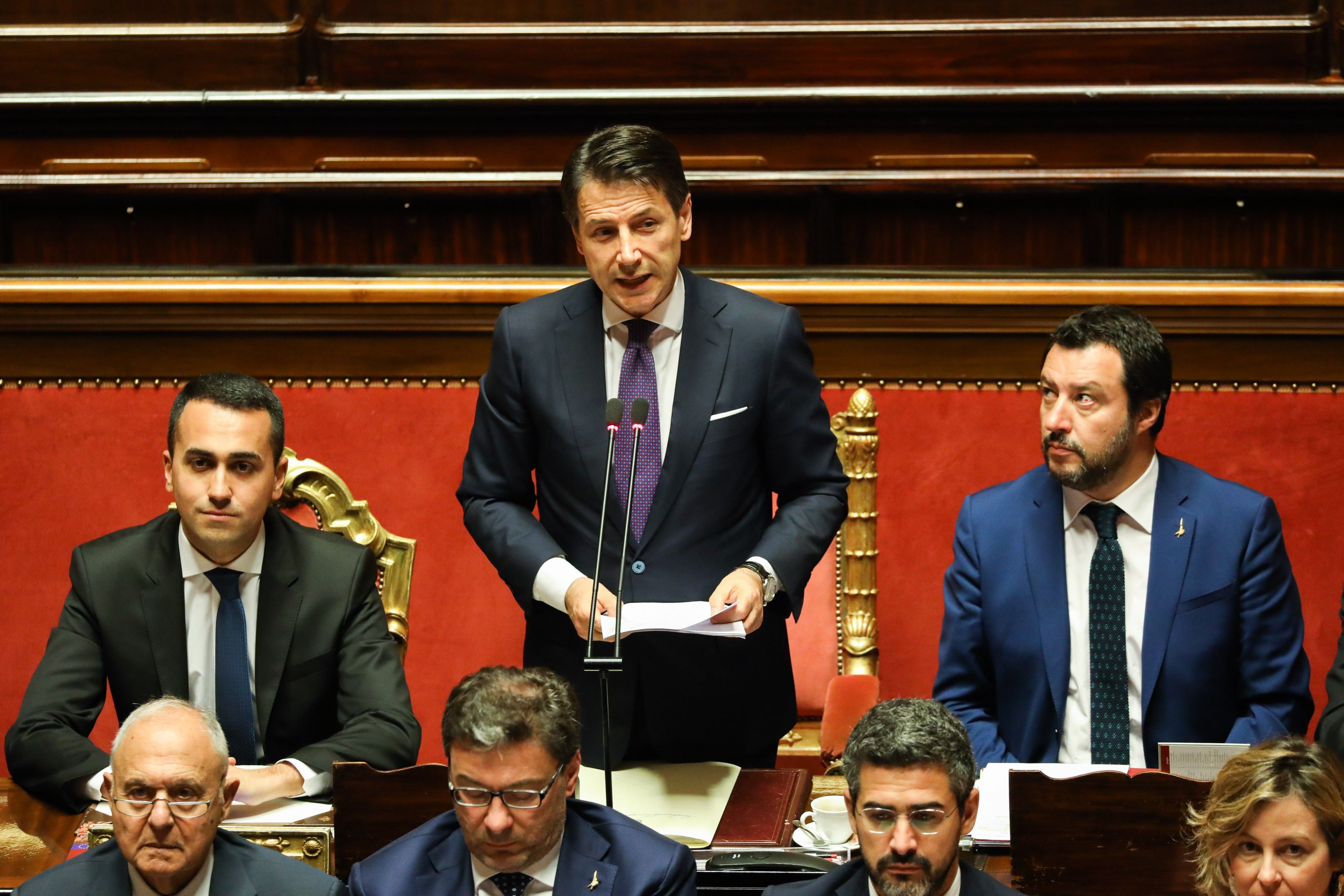 Italian Premier Giuseppe Conte Makes Maiden Speech To Parliament