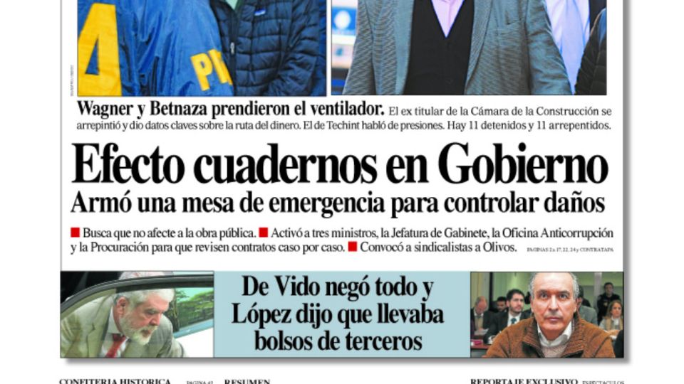 La tapa de Diario PERFIL de este sábado.