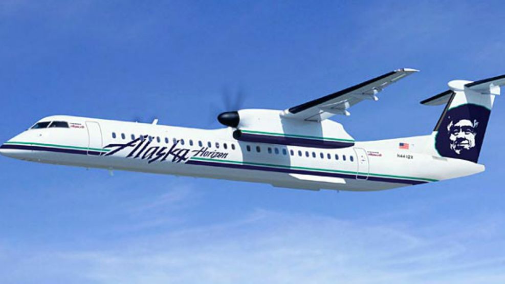 Un Bombardier Q400 de Alaska Airlines, como el que se estrelló en Seattle.