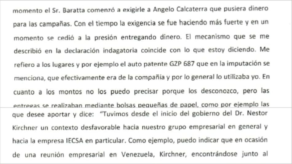 Testimonio de Sánchez Caballero.