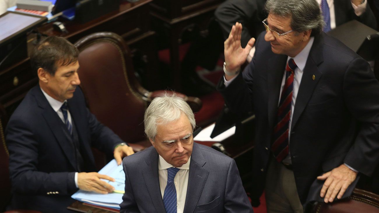 El senador Federico Pinedo durante la sesion en la que se iba a tratar el pedido de allanamiento a la ex presidenta Cristina Kirchner.