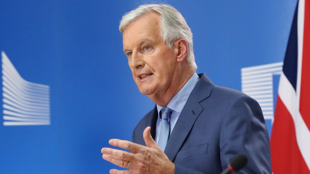 U.K.'s Brexit Secretary Dominic Raab News Conference With EU Chief Negotiator Michel Barnier
