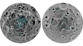 hielo en la luna