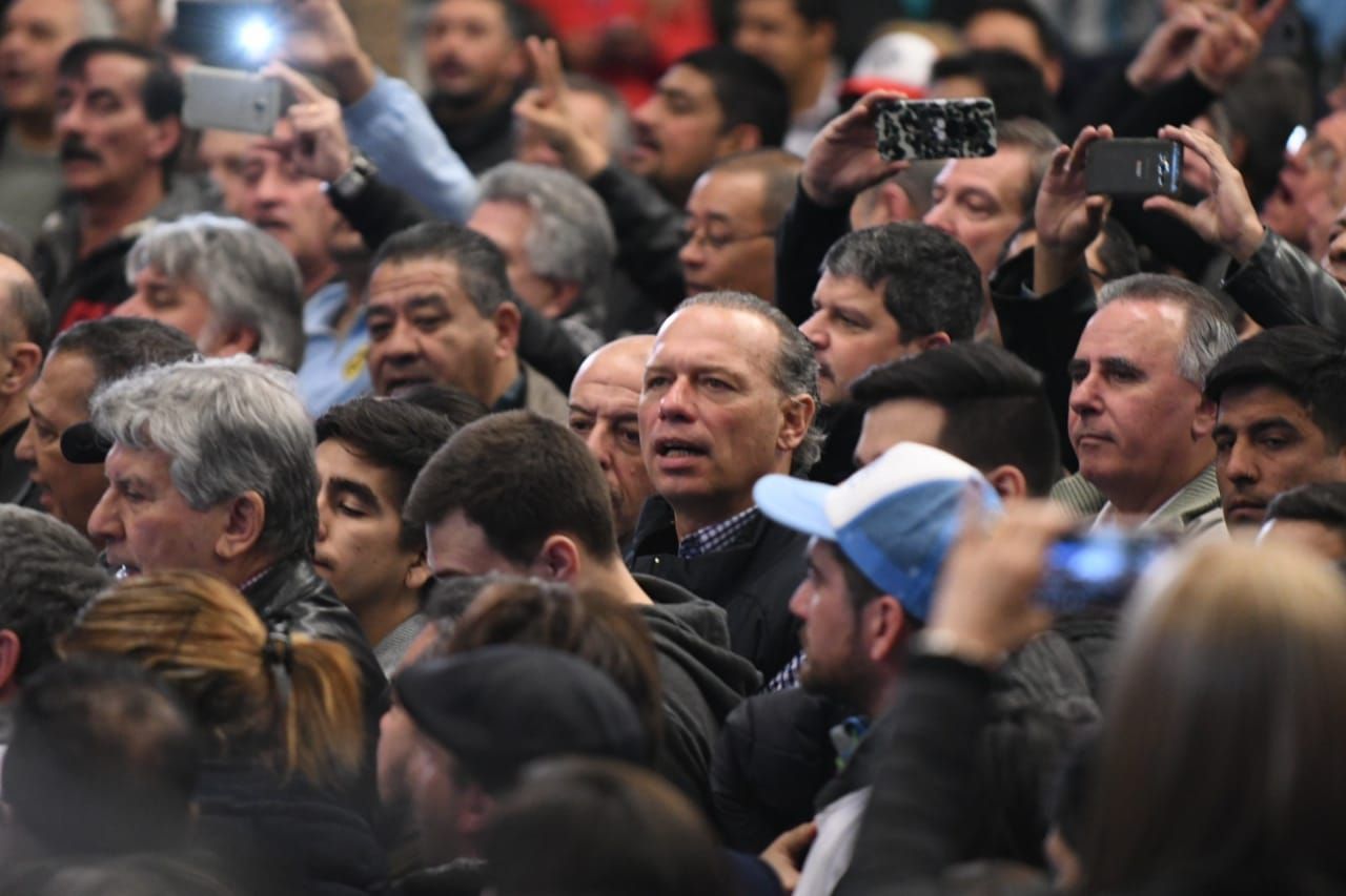 Sergio Berni, entre el público del acto de Ferro. Hubo catarsis kirchnerista.