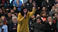 Diana Conti fue otra de las oradoras en el acto del kirchnerismo.