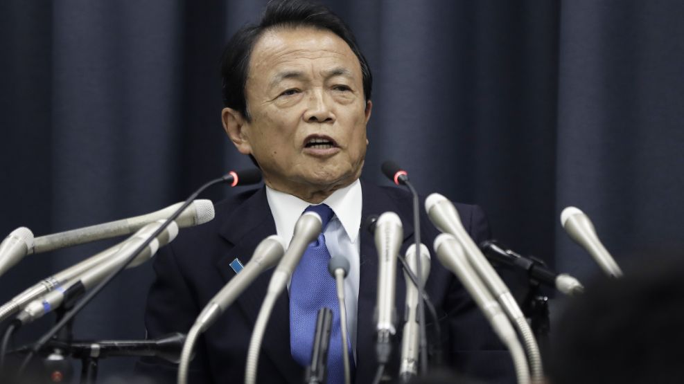 Japan Finance Minister Taro Aso News Conference On Altered Documents On Land Sale 
