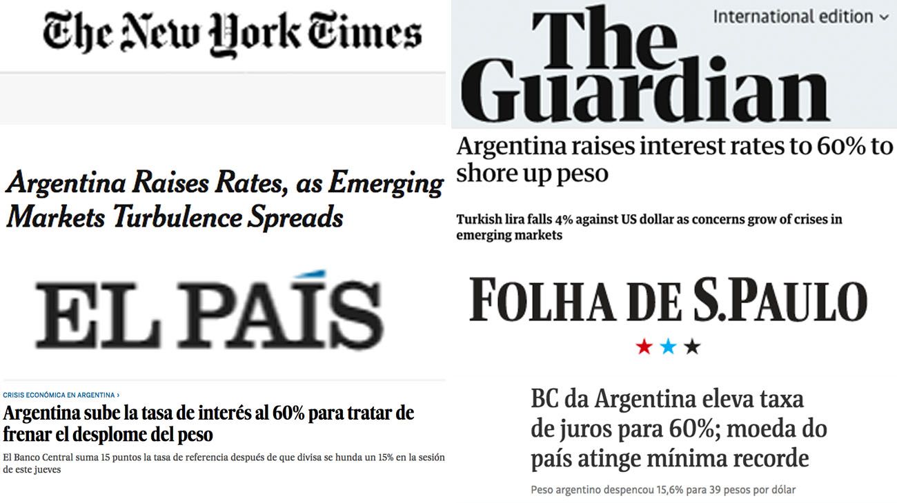 NY times, El pais, Folha de s. Paulo, The guardian