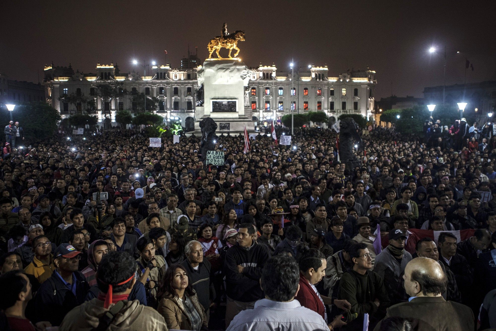 Demonstrators Protest Against Government Corruption In The National Council of Magistrates 