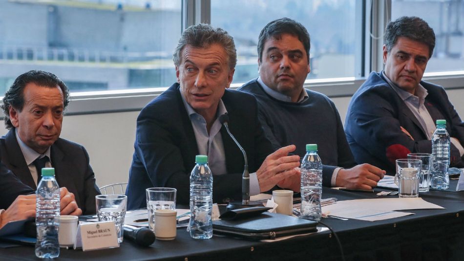 Mauricio Macri durante la reunión de la Mesa de Comercio. 20180901