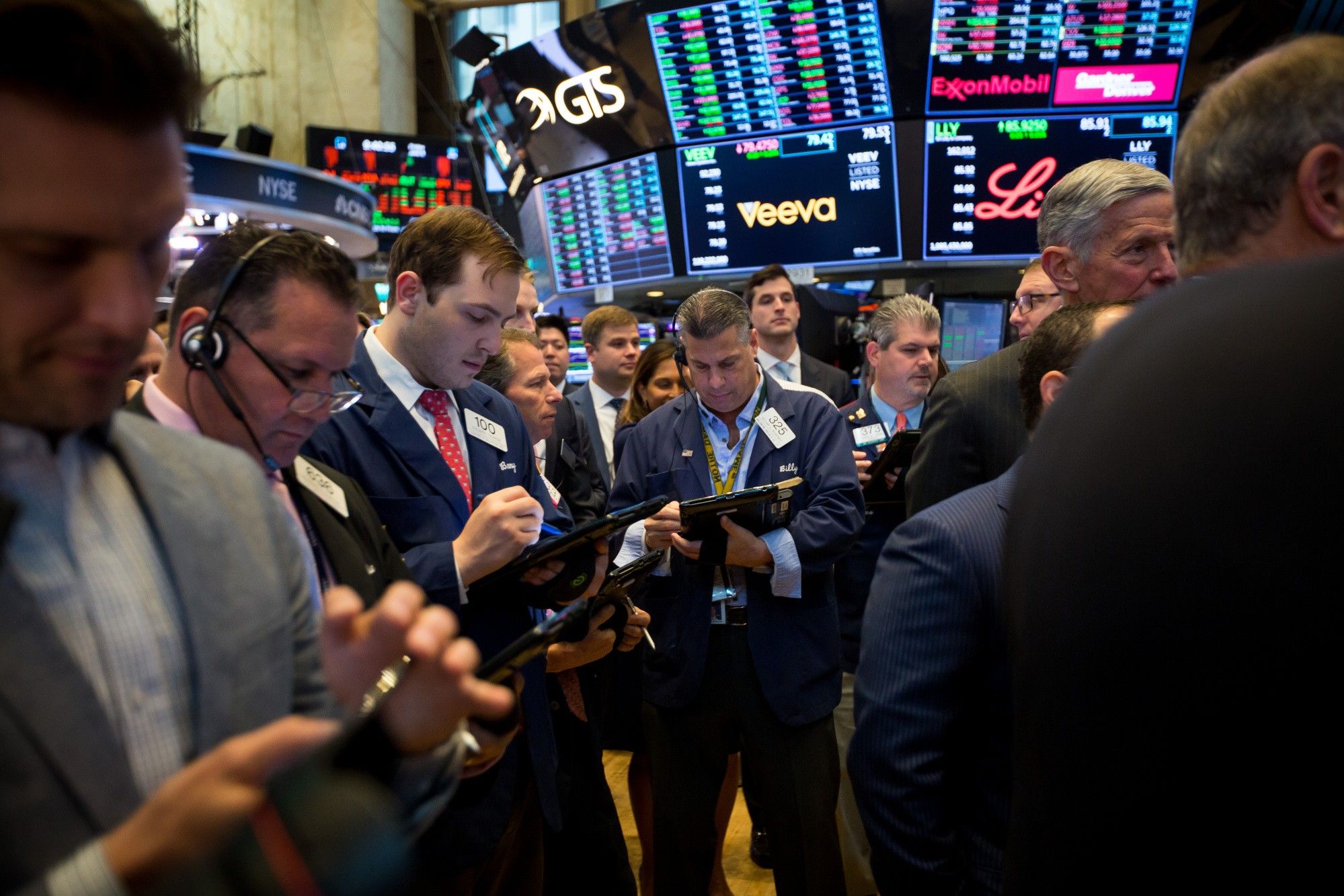 Trading On The Floor Of The NYSE As Stocks Drift