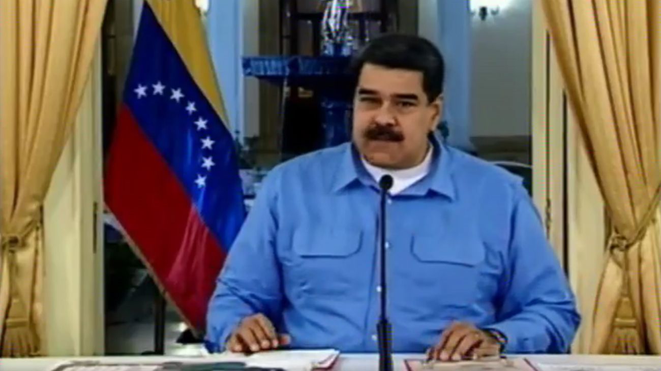 Nicolás Maduro, en cadena nacional de radio y televisión.