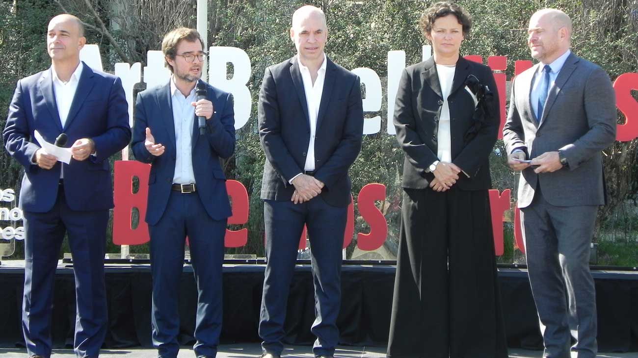 Patrik Foret, Enrique Avogadro, Horacio Rodriguez Larreta, Cecilia Alemani y Marc Spiegler.