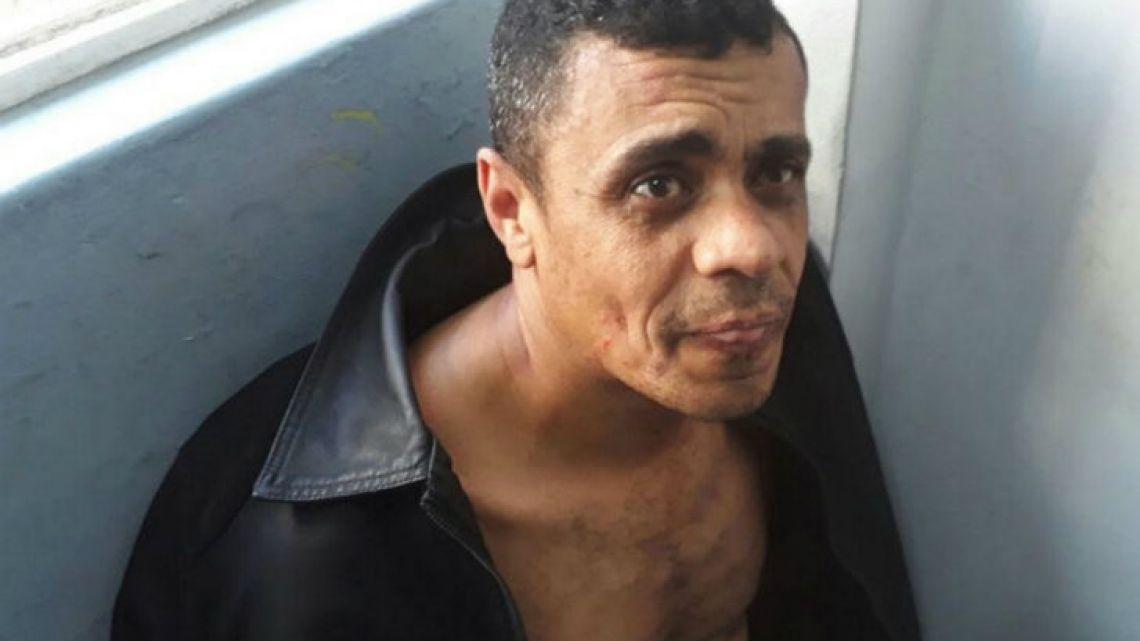 Adélio Bispo de Oliveira, the man suspected of stabbing Jair Bolsonaro, pictured after he was detained in Juiz de Fora after the attack.