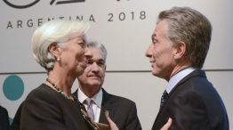 El presidente Mauricio Macri con la titular del FMI Christine Lagarde.