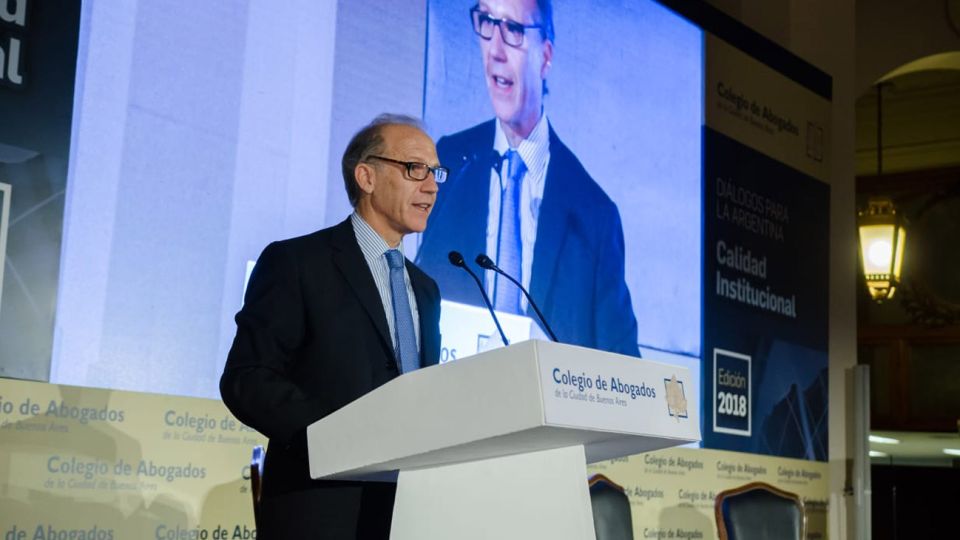 Carlos Rosenkrantz en el evento anual del Colegio de Bs. As. El jueves pasado en la Bolsa