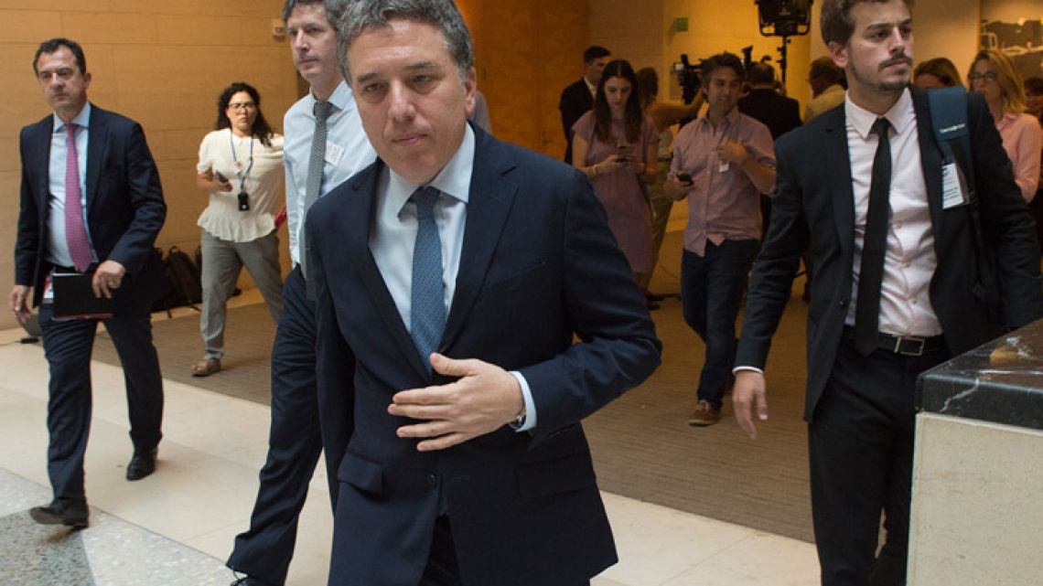 Economy Minister Nicolás Dujovne, pictured after talks with the IMF in Washington last week.