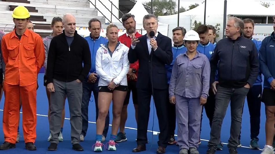 Macri y Larreta en la presentación oficial de la Villa Olímpica.