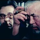Peter Bogdanovich, John Huston in Orson Wells' "The Other Side Of The Wind"