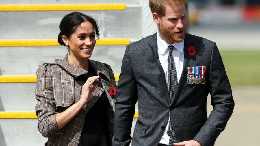 los-duques-de-sussex-durante-su-llegada-a-nueva-zelanda
