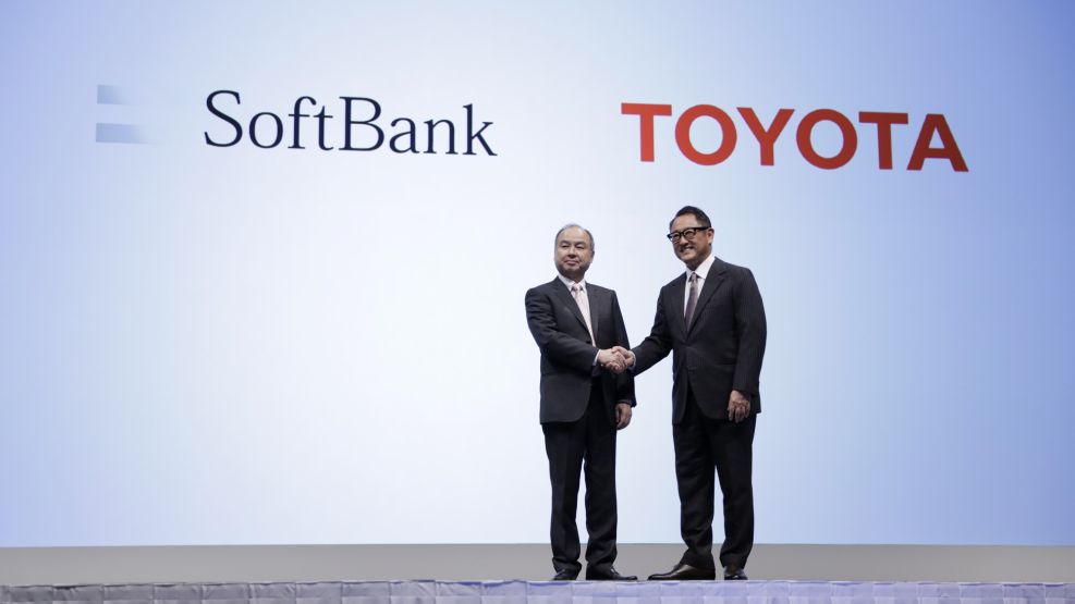 SoftBank CEO Masayoshi Son and Toyota Motor Corp. President Akio Toyoda Hold News Conference