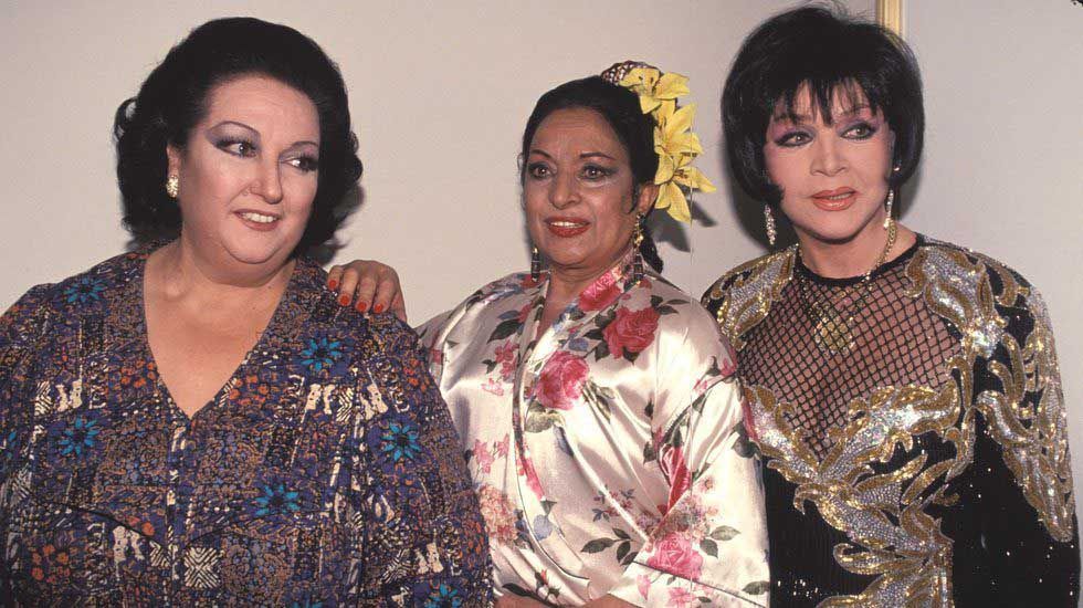 Montserrat Caballé, Lola Flores y Sara Montiel.