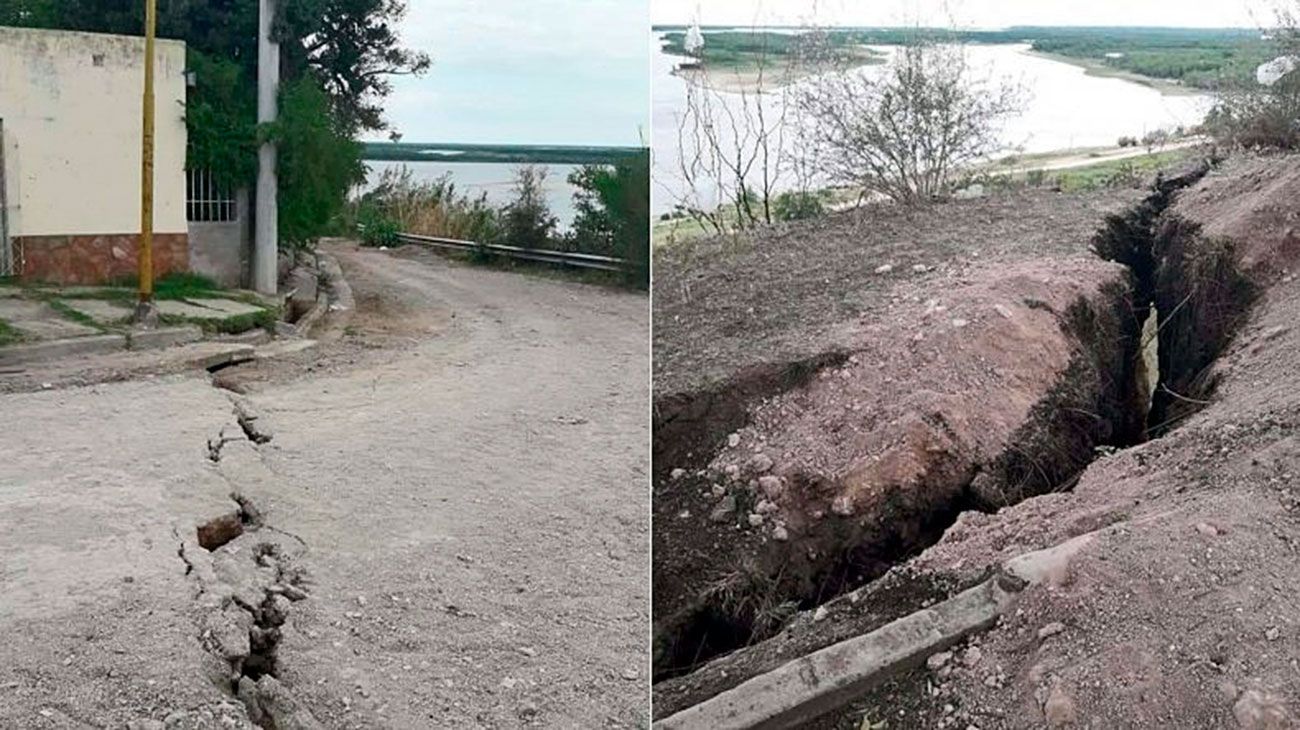 Durante el lunes por la mañana se produjeron desplazamientos de bloques de la barranca ubicada en la zona donde se encuentra el Centro San Roque y el Cristo Pescador, distante unas siete cuadras del casco histórico de la ciudad.