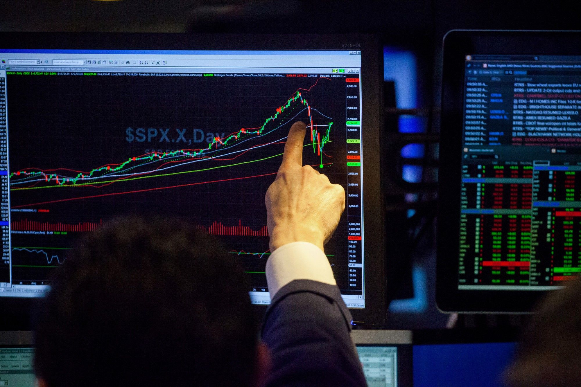 Trading On The Floor Of The NYSE As U.S. Stocks Head For Best Weekly Gain Since 2011