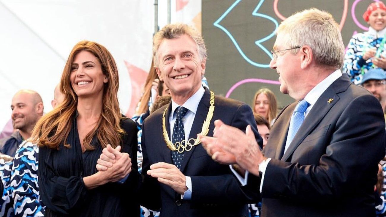 Macri y Juliana Awada en los Juegos Olímpicos de la Juventud.