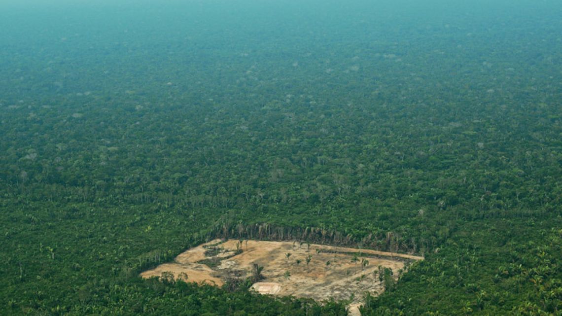 Aerial view of deforestation in the Western Amazon region of Brazil. 
