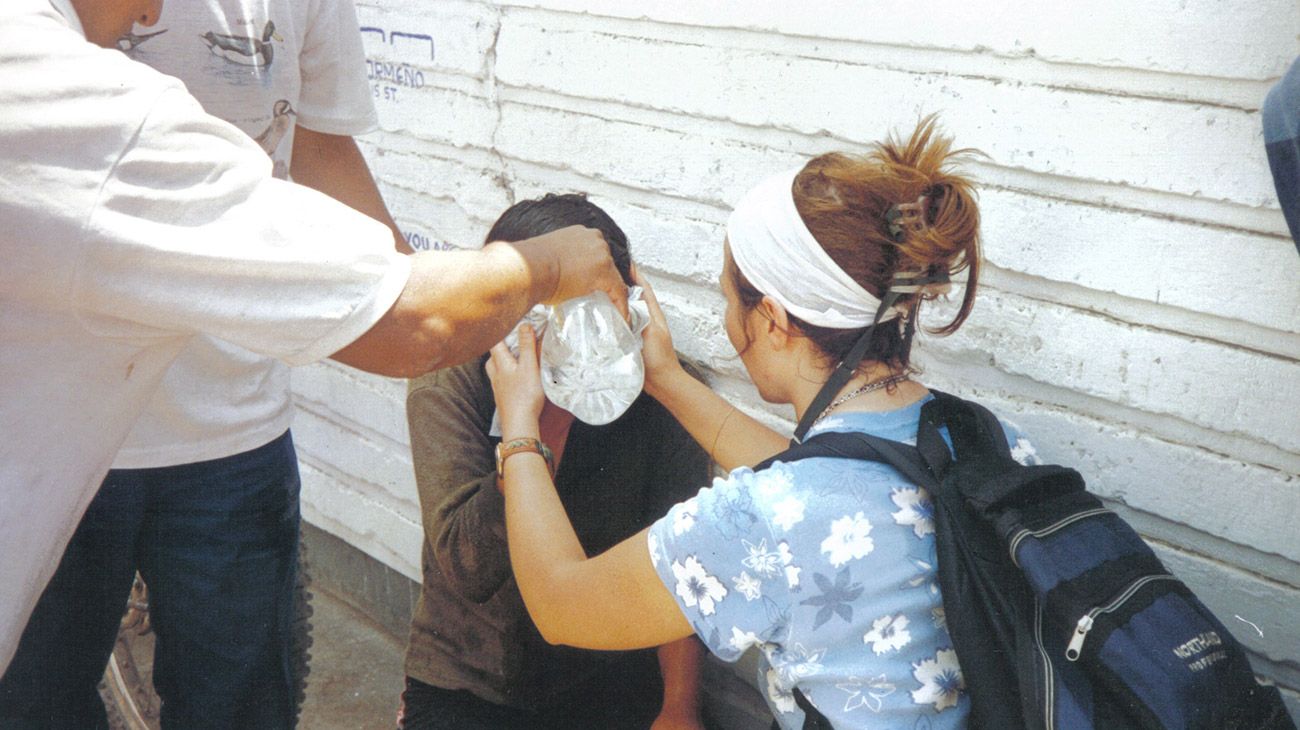 Perú, Nazca. Manifestantes indígenas.