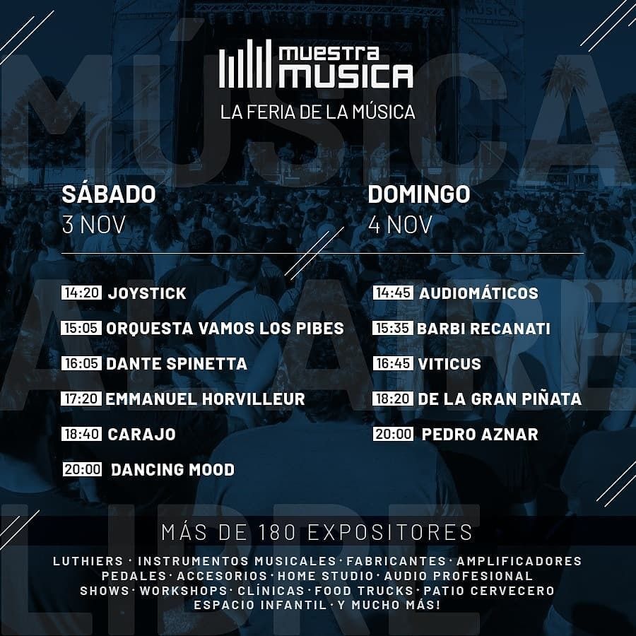 Cuales con los shows musicales , espectáculos y muestras sugeridas en el mes de noviembre