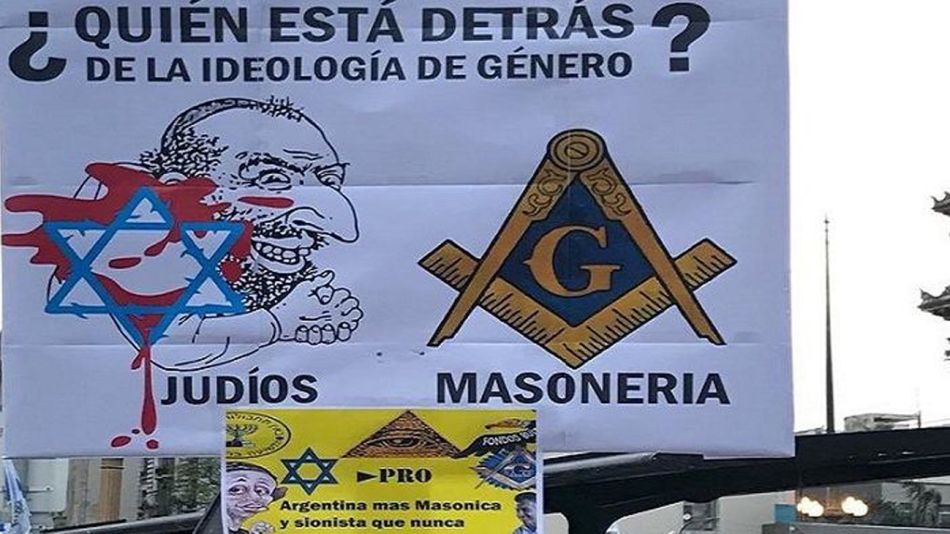 aparecieron carteles nazis en la marcha 11012018