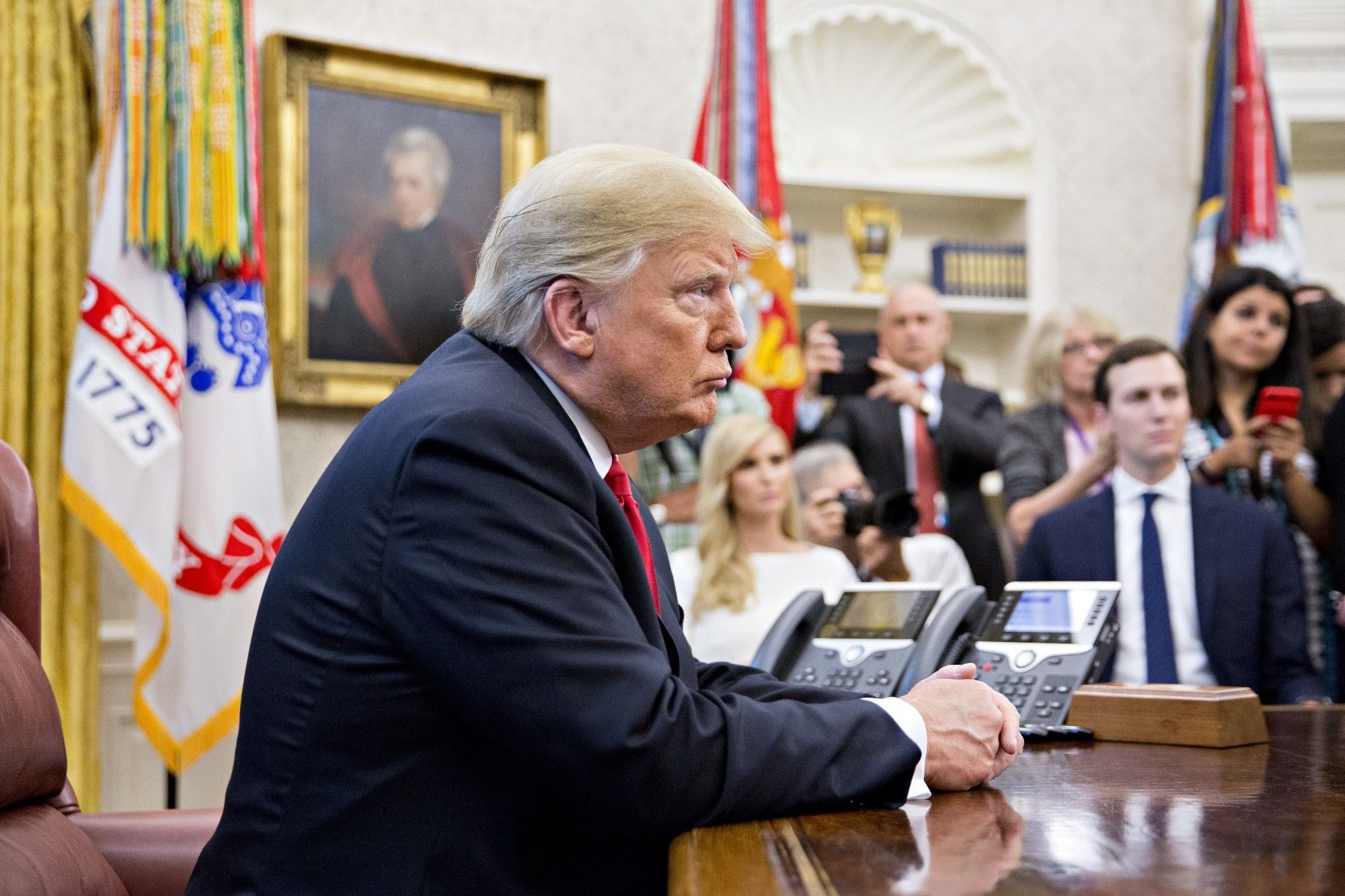 Kanye West Meets President Trump In The Oval Office Of The White House