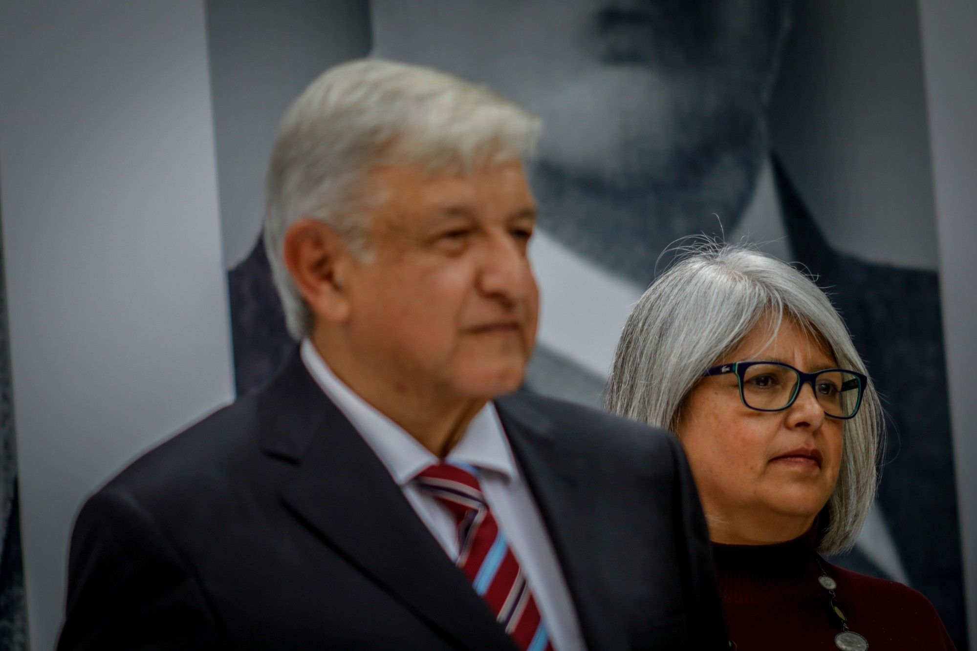 President Elect Lopez Obrador Holds Press Conference With Future Economy Minister Graciela Marquez Colin 