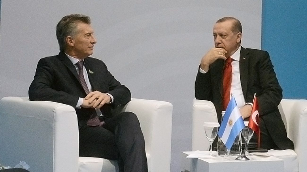 El presidente Mauricio Macri junto a su par de Turquía, Recep Tayyip Erdogan