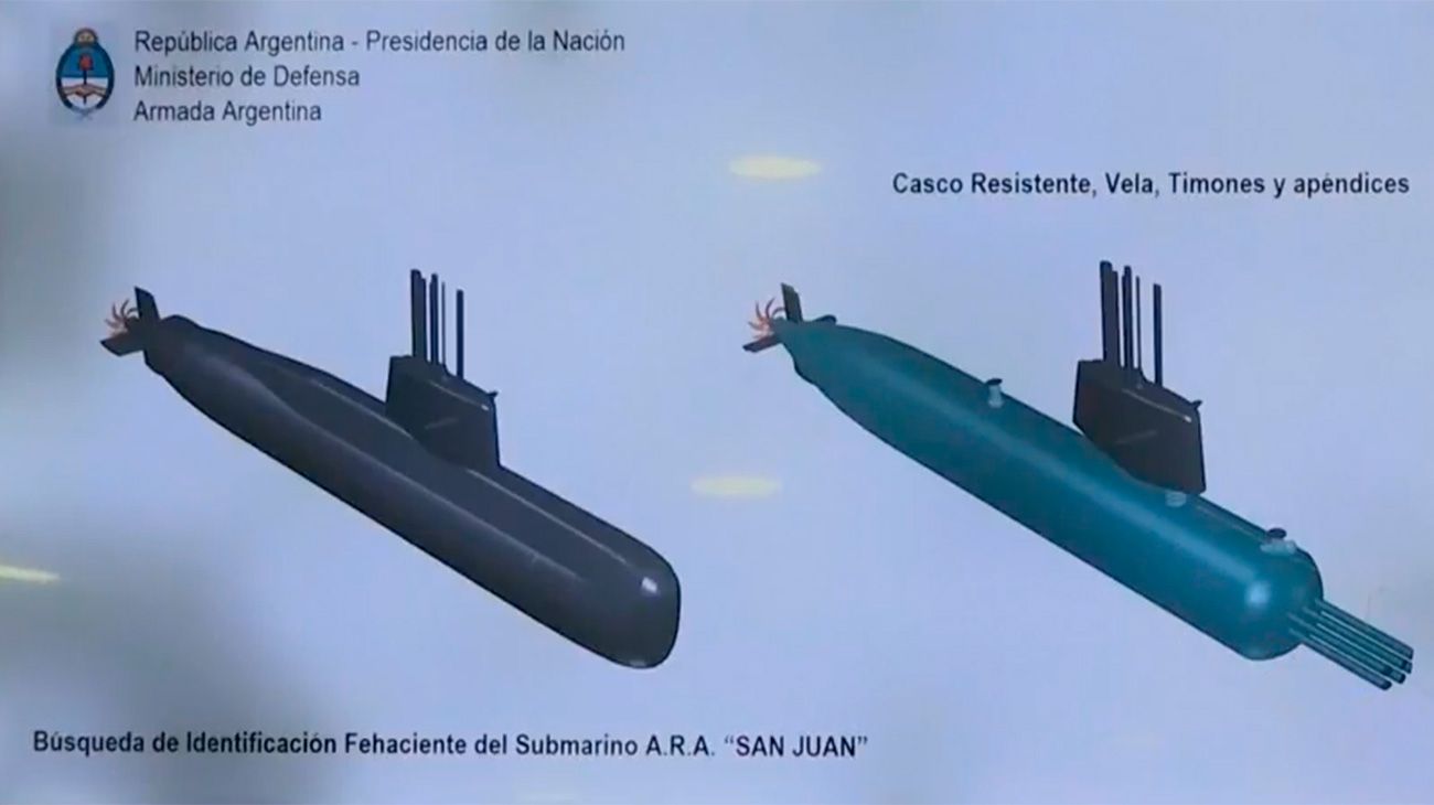 Las primeras imagenes del submarino ARA San Juan