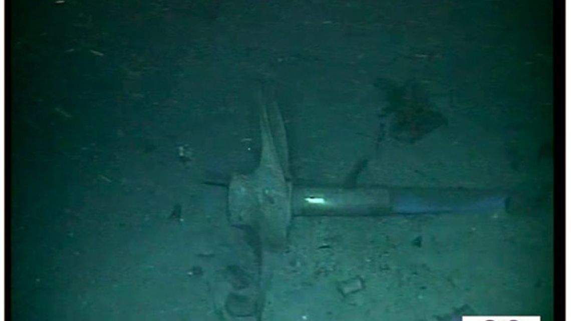 Handout picture released by Argentina's Navy on November 17, 2018, showing part of the wreckage of the ARA San Juan submarine.