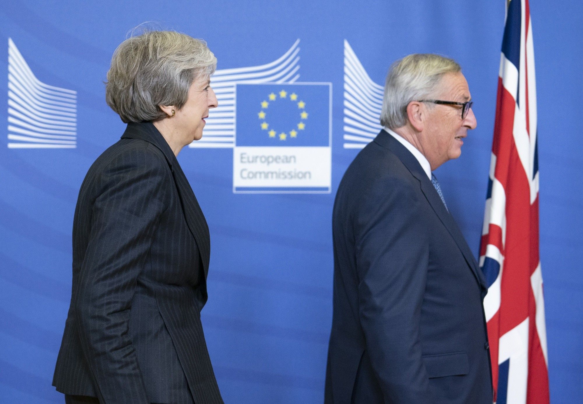 U.K. Prime Minister May And European Commission President Juncker Discuss Post Brexit Plan Before EU Summit 