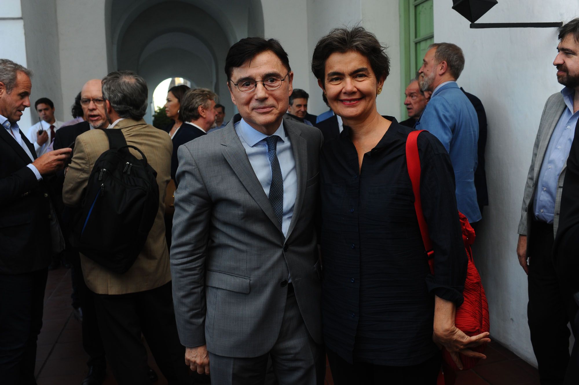 María Eugenia Estenssoro, ex diputada nacional, junto a Jorge Fontevecchia.