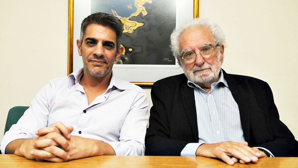 Encuentro. El actor y el escritor sostienen que el actual gobierno no es amigo de la cultura.