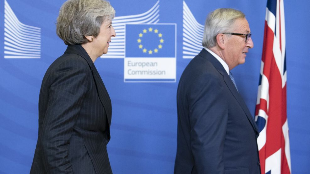 U.K. Prime Minister May And European Commission President Juncker Discuss Post Brexit Plan Before EU Summit 